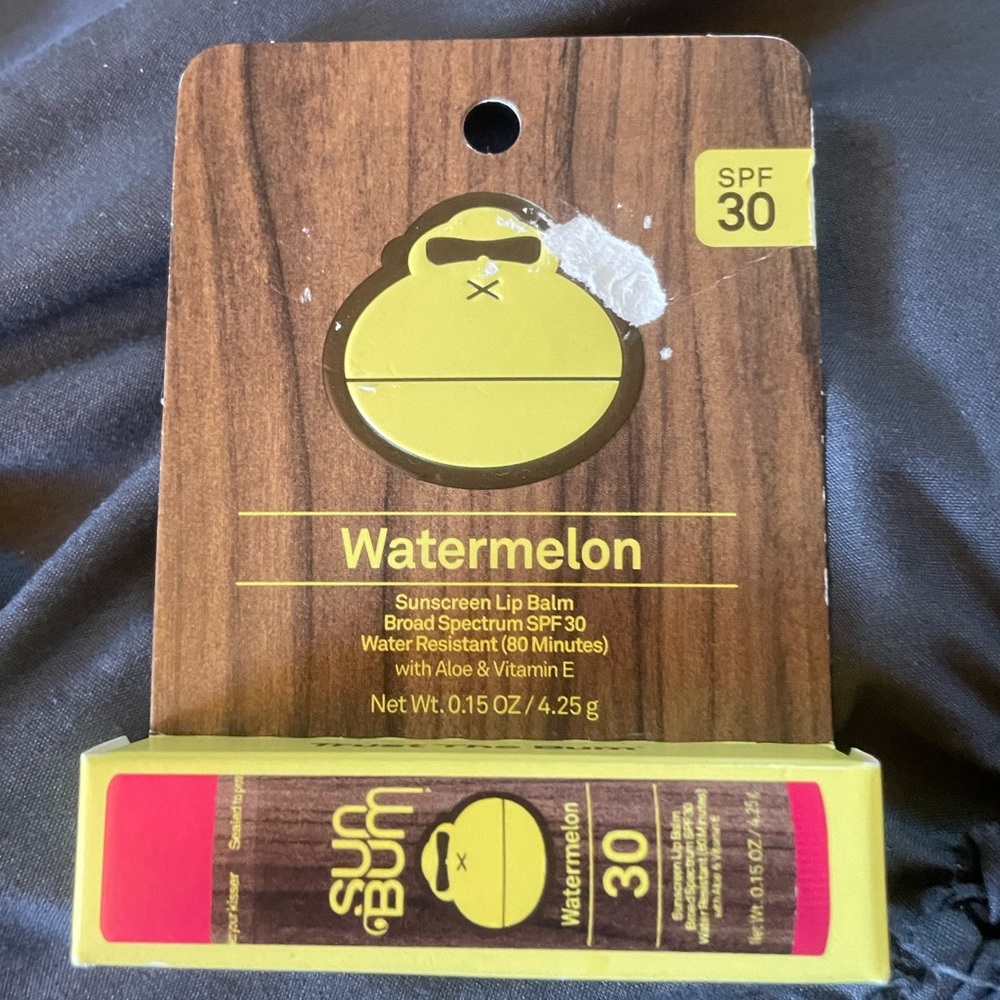NIB SunBum WaterMelon SPF50 Sunscreen Lip Balm